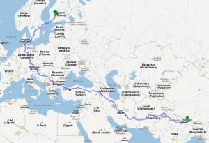 Tämä oli 1. reittisuunnitelmamme. Sitä jouduttiin kuitenkin muuttamaan etnisen puhdistuksen vuoksi.