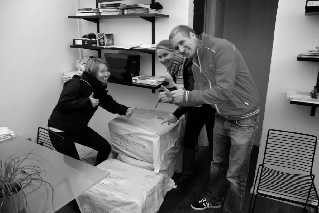 Happy groups photo with the surprise packages.